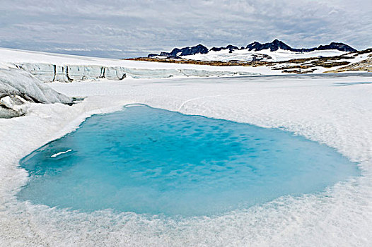 小,结冰,湖,冰河,半岛,格陵兰东部,格陵兰