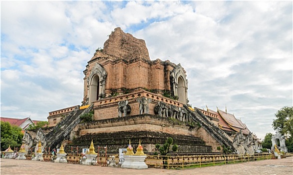 古老,塔,寺院,契迪,庙宇,清迈,泰国