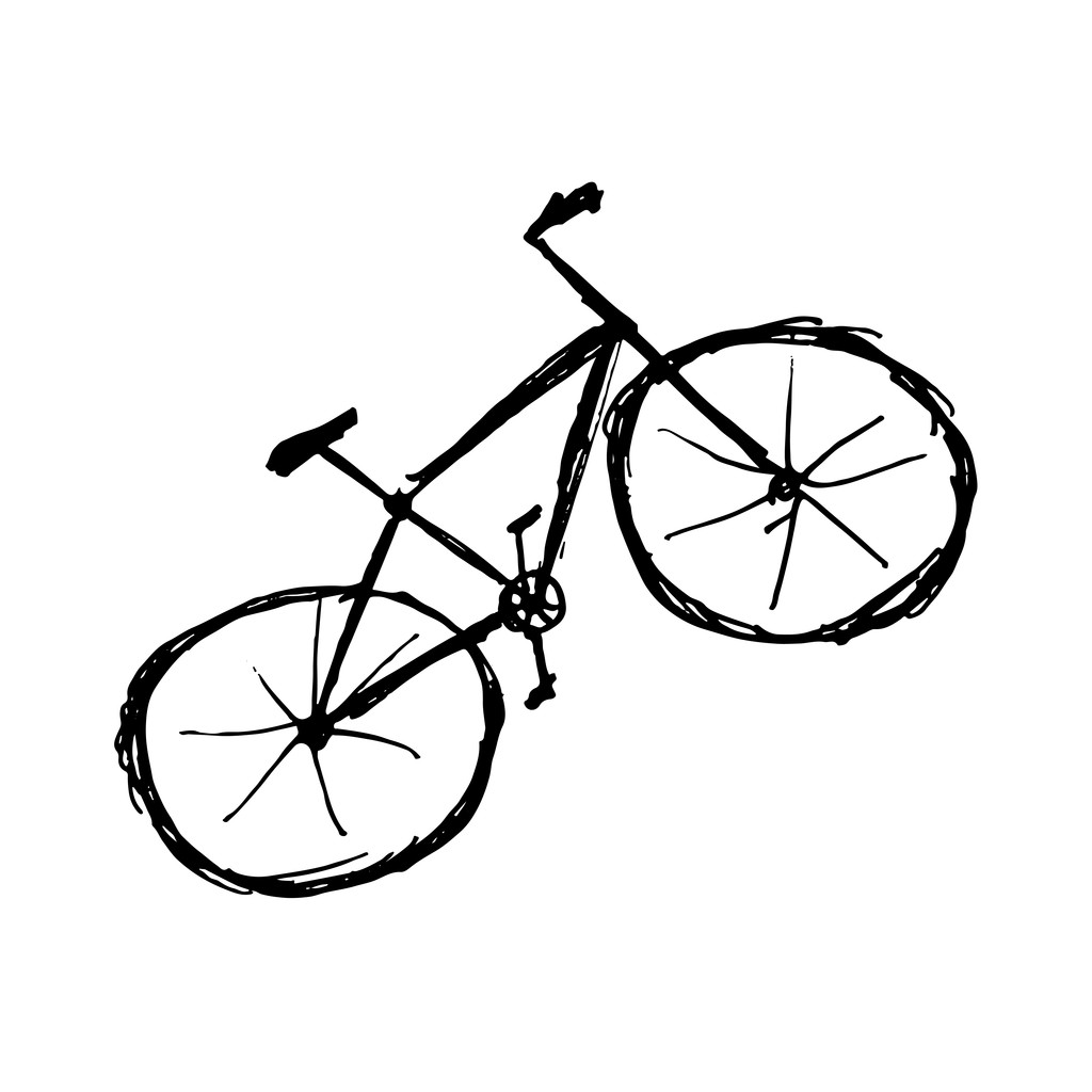 自行车,素描,设计,矢量,插画