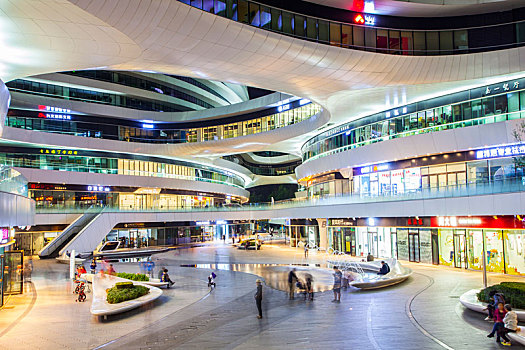 银河soho,夜景,商场,现代建筑