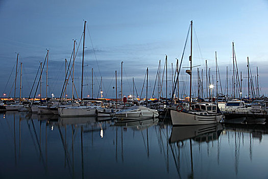 游艇,码头,黄昏,哥斯达黎加,安达卢西亚,西班牙