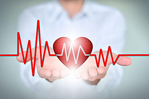 医疗保险,健康,医学和慈善概念,特写手捧3d红心和心电图