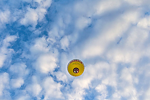蓝天,彩色,热气球,气球,上方,哈姆,鲁尔区,北莱茵威斯特伐利亚,德国,欧洲