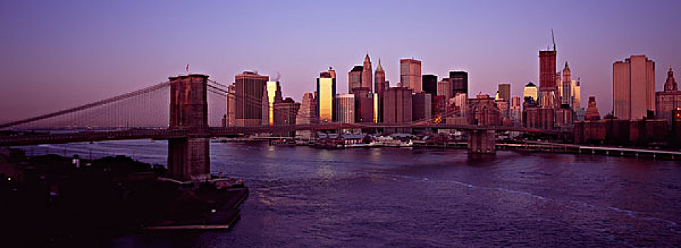 全景,曼哈顿大桥,纽约,美国