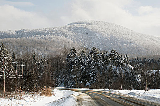 道路,冬天,魁北克,加拿大