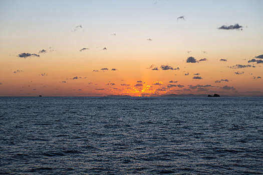 渤海湾海上日出