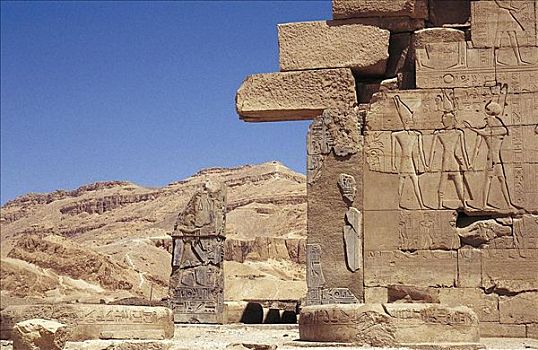 拉美西斯二世神殿,庙宇,公元前13世纪,象形文字,路克索神庙,底比斯,埃及,北非,遗址,世界遗产