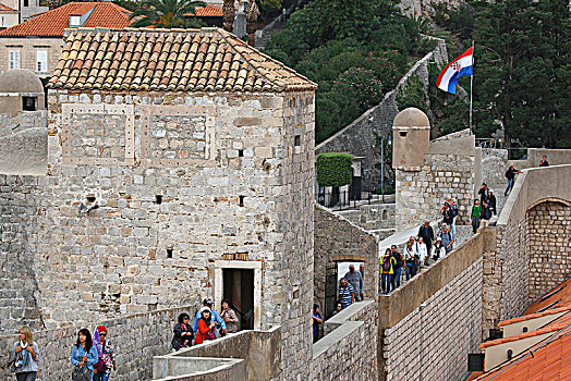 城墙,要塞,历史,老城,杜布罗夫尼克,达尔马提亚,克罗地亚,欧洲