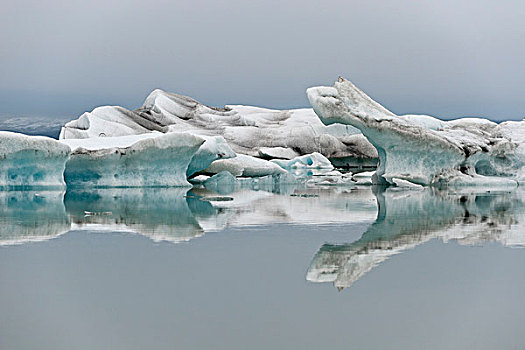 冰山,结冰,泻湖,南,冰岛,欧洲
