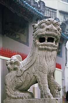 特写,狮子,雕塑,文武庙,好莱坞大街,香港,中国