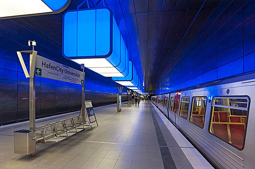 现代,地铁站,变化,玩,彩色,汉堡市,德国,欧洲