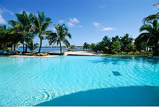 游泳池,胜地,毛里求斯,印度洋