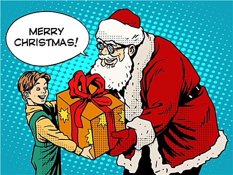 圣诞快乐,圣诞老人,礼物,孩子
