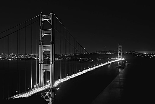 俯拍,金门大桥,夜晚,旧金山,加利福尼亚