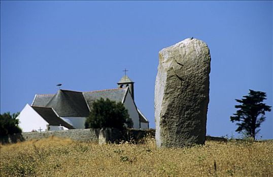 法国,布列塔尼半岛,莫尔比昂省,岛屿,竖石纪念物