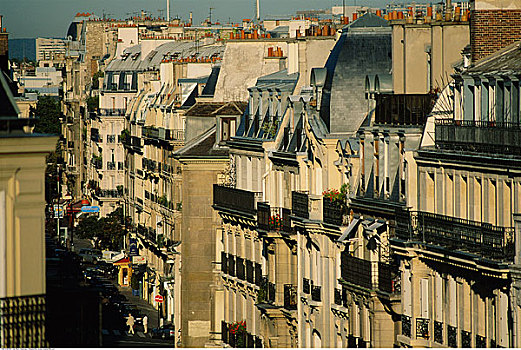 俯视,城市,建筑,巴黎,法国