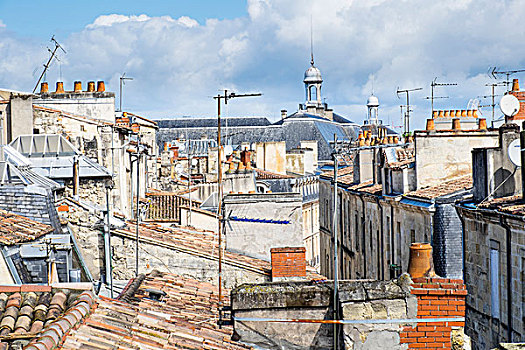 法国,波尔多,屋顶,烟囱