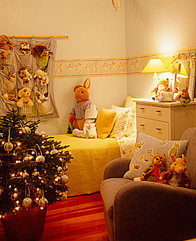 小,圣诞树,童房