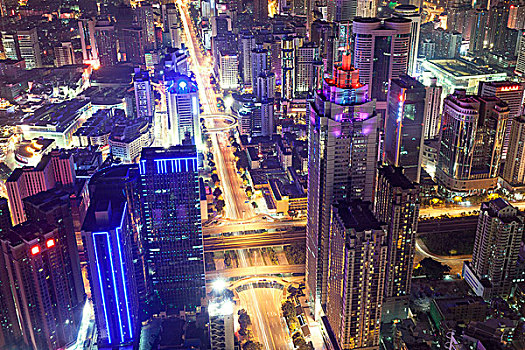 天际线,城市,现代,深圳,夜晚