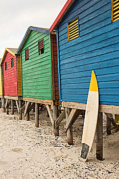 木质,冲浪板,小屋,海滩,沙滩