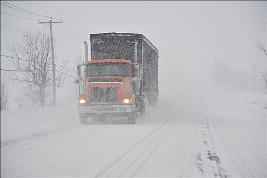 卡车,公路,冬天,安大略省,加拿大