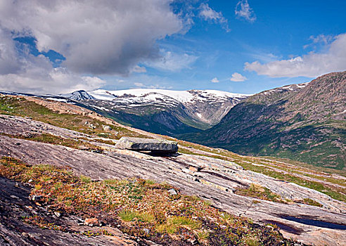 山谷,冰河,国家公园,诺尔兰郡,挪威,斯堪的纳维亚,欧洲