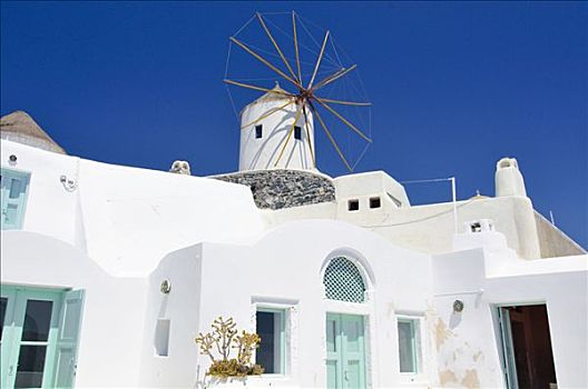 风车,特色,建筑风格,锡拉岛,基克拉迪群岛,希腊,欧洲