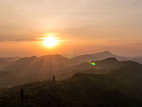广东惠州高榜山的夕阳景观