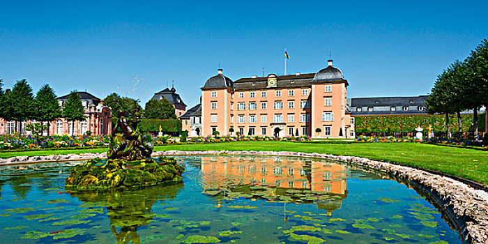 池塘,理由,德国施威琴根城堡,巴登符腾堡,德国