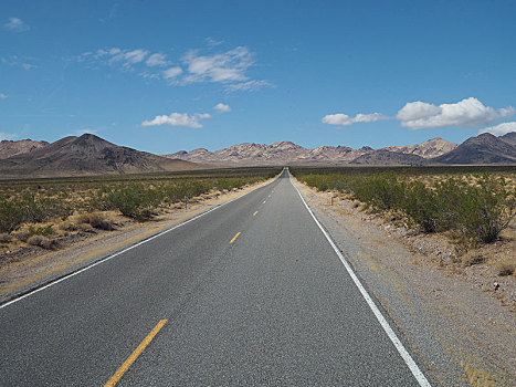 孤单,长,道路,荒漠景观,公路,死亡谷国家公园,加利福尼亚,美国,北美