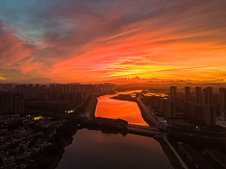 广东惠州市鹿江沥航拍风光