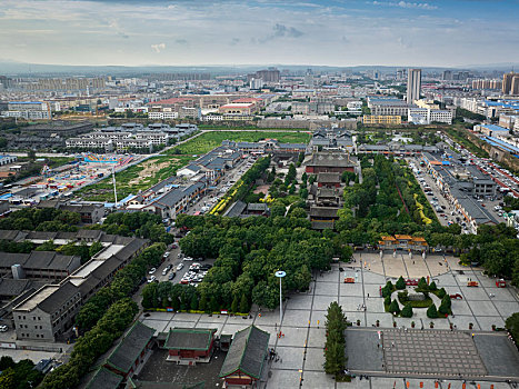 山西省朔州市崇福寺航拍图片