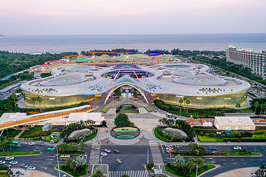 航拍海南三亚国际免税城,三亚海棠湾免税购物中心