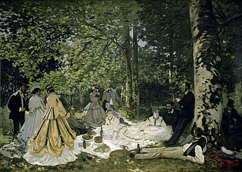 野餐,克劳德-莫奈,法国人,艾尔米塔什博物馆,彼得斯堡