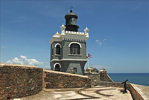 灯塔,莫罗城堡,圣胡安,波多黎各