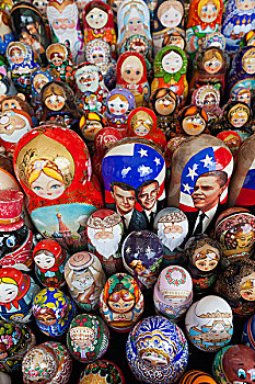 俄罗斯,莫斯科,红场,纪念品,俄罗斯套娃,套娃,政治