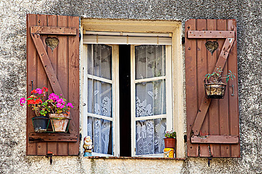 木质,百叶窗,窗户,家,历史,普罗旺斯,法国