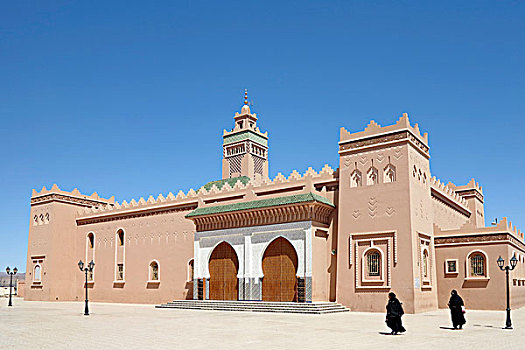 摩洛哥,德拉河谷,扎古拉棉,清真寺,女人