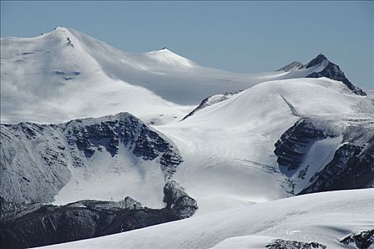 雪,冰,冰河,山景,蒙古,阿尔泰,靠近,乌布苏