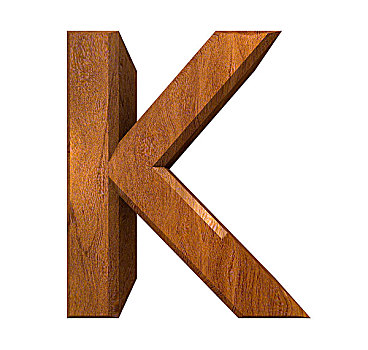 字母k,木头