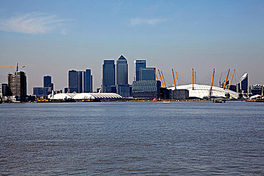 英格兰,伦敦,格林威治,半岛,金丝雀码头,摩天大楼,千禧年,圆顶,泰晤士河
