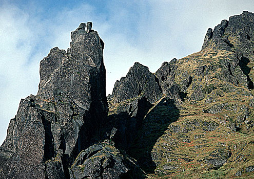 挪威,岩石构造,山,特写