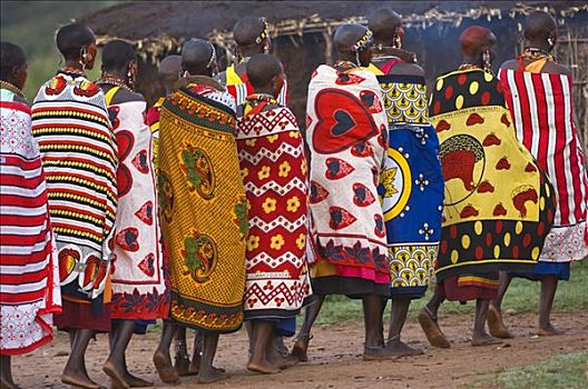 马萨伊,女人,跳舞,马赛马拉,肯尼亚,东非