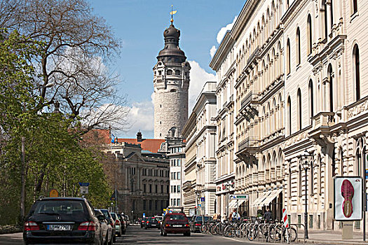 新市政厅,塔,莱比锡,德国