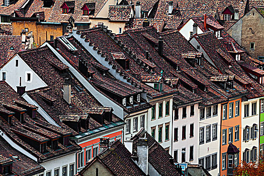 屋顶,历史,中心,沙夫豪森,瑞士,欧洲
