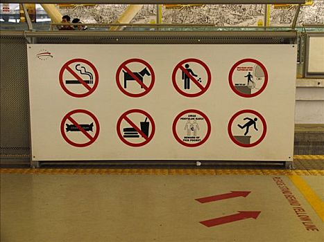 禁止,标识,地铁站,吉隆坡,马来西亚,亚洲