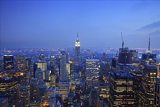 俯拍,城市,曼哈顿,纽约,美国