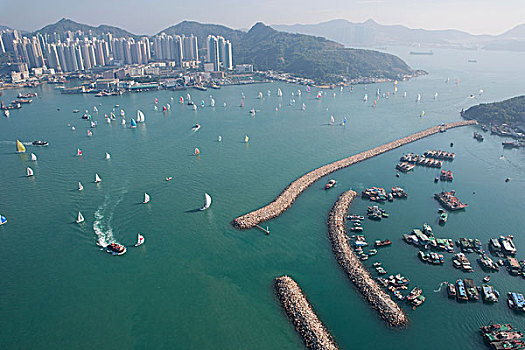 游艇,维多利亚港,香港