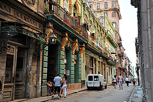 加勒比,古巴,哈瓦那,哈瓦那旧城,荒废,建筑