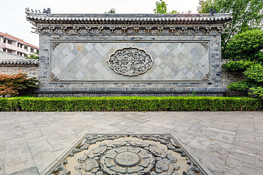 山东省青州古城偶园中式砖雕影壁墙